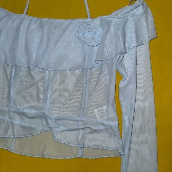 19cooper mesh off the shoulder blouse - Picture 3 of 7